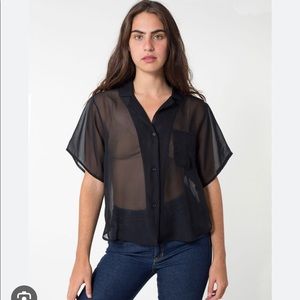 Chiffon by American Apparel short sleeve boxy blouse